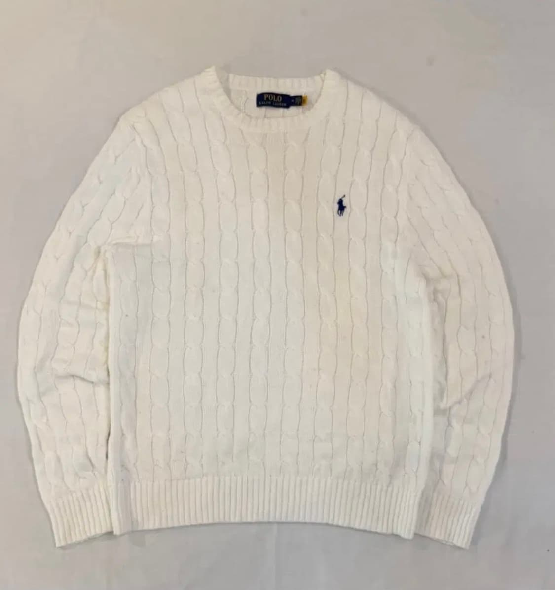 병행수입X 폴로랄프로렌 케이블 꽈배기니트 크림 화이트XL 상품이미지1