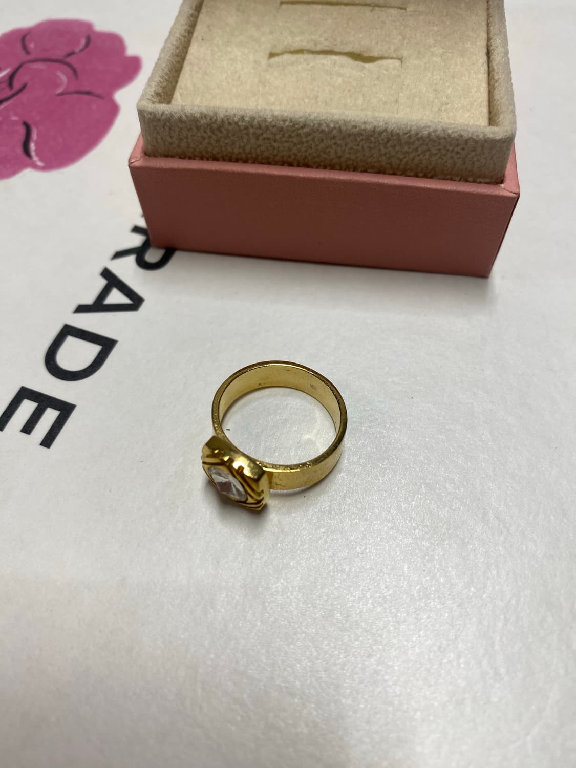 빈티지 골드톤 큐빅 반지 상품이미지3