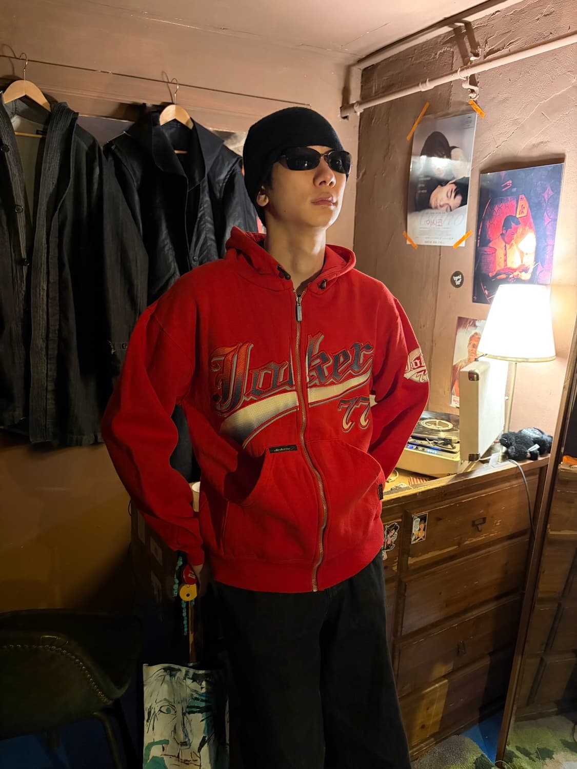 JOKER 77 RED ZIP UP HOODIE 상품이미지2