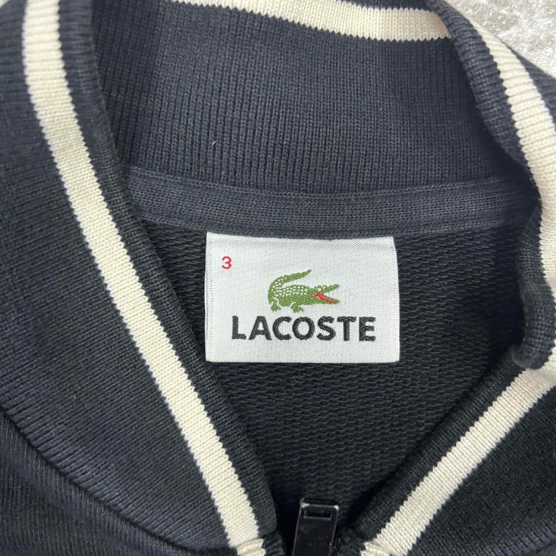라코스테 빅로고 블랙 스웨트셔츠 바시티 트랙탑 희귀져지 상품이미지4