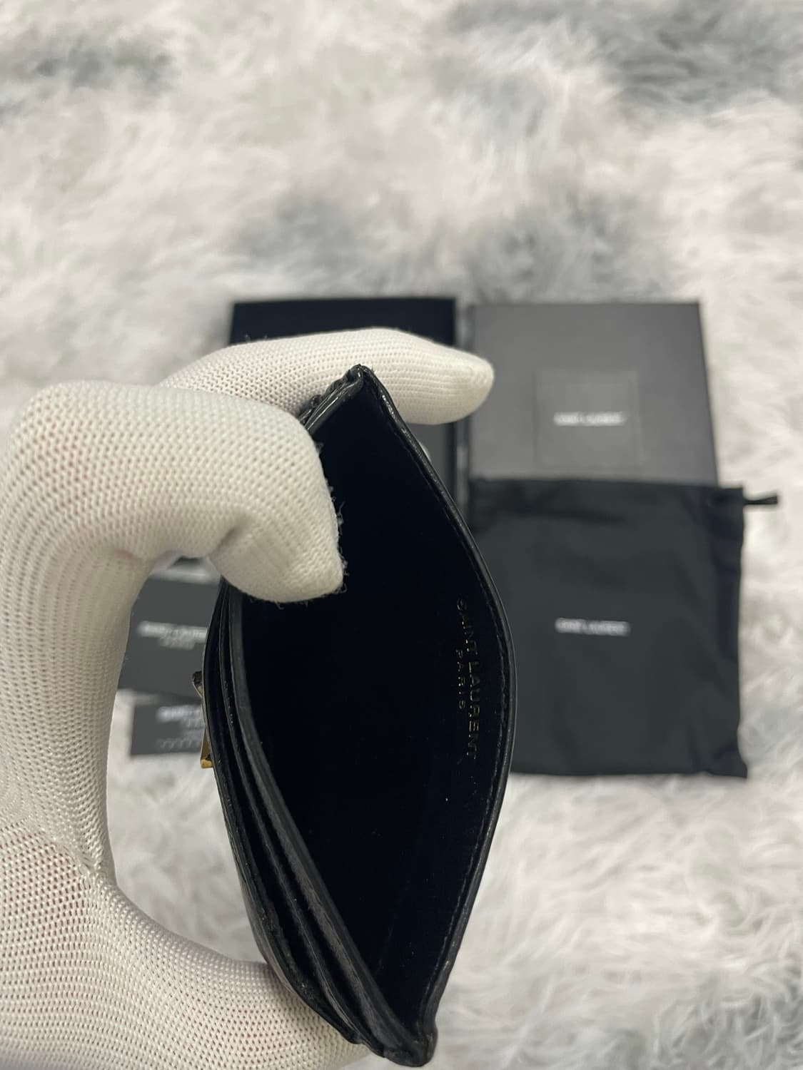 입생로랑 마틀라세 금장 카드지갑 블랙 [os] 상품이미지7