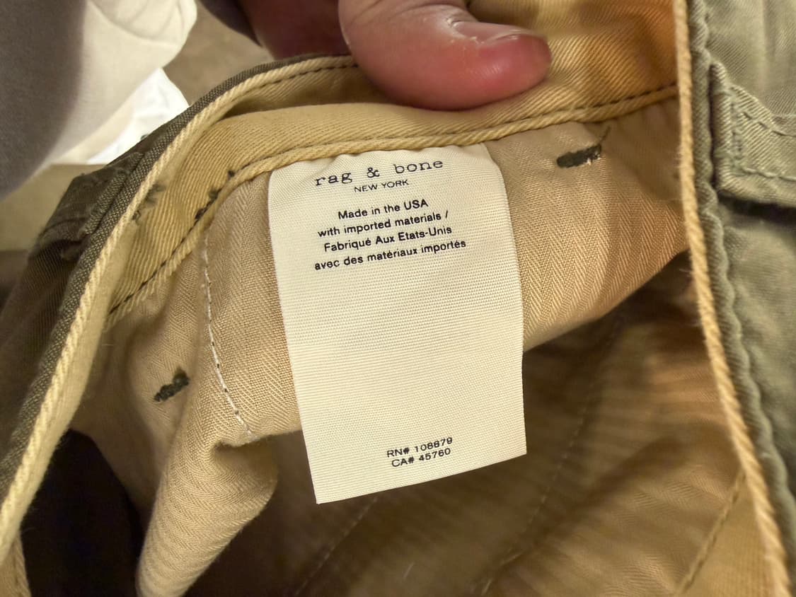 Rag & Bone 치노 팬츠 카키 34 상품이미지5