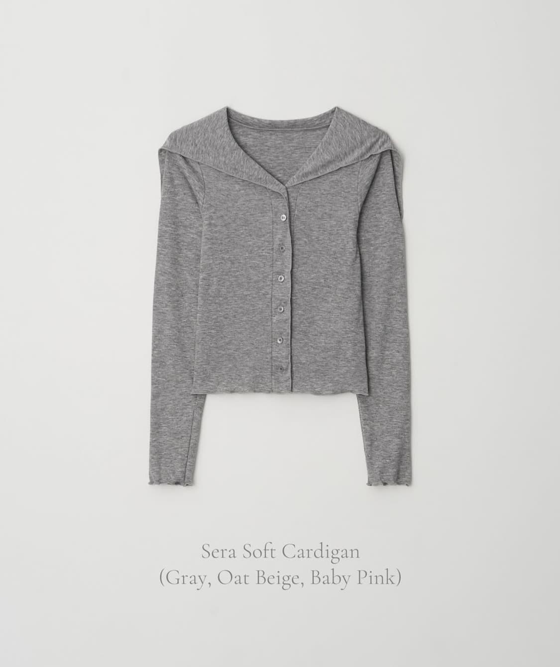 제니오 팝업 한정 세라 소프트 가디건 오트 베이지 상품이미지1