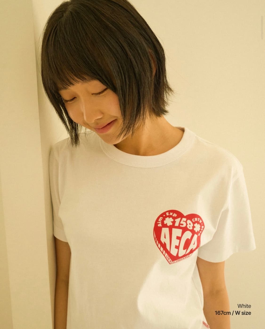 AECA 하트 반팔 티셔츠 라이트그레이 상품이미지3