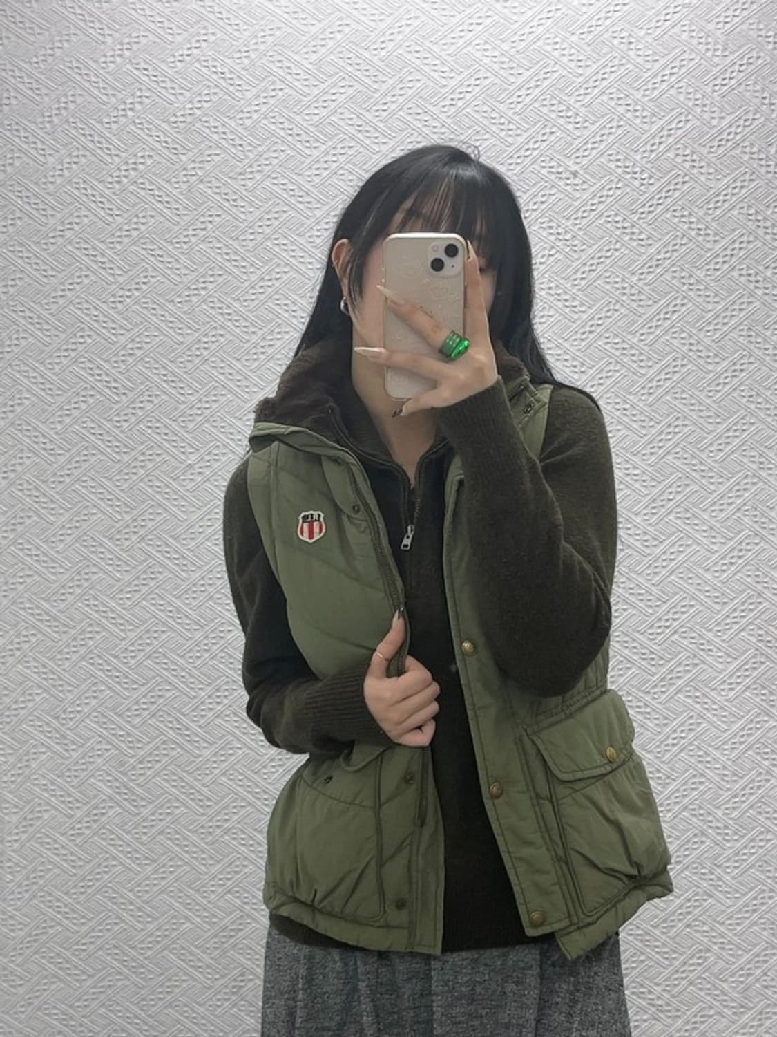 폴로 랄프로렌 빈티지 레트로 올리브카키 패딩조끼 XS C08369 상품이미지2