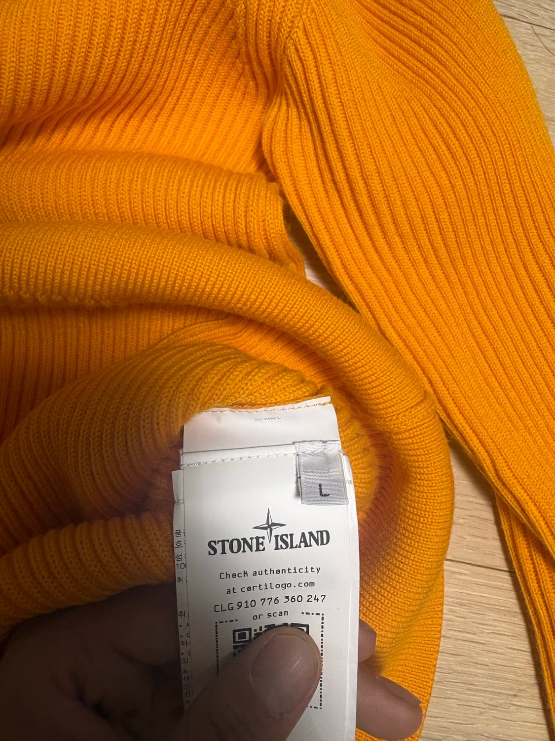 스톤아일랜드 귤색 니트 L 상품이미지3