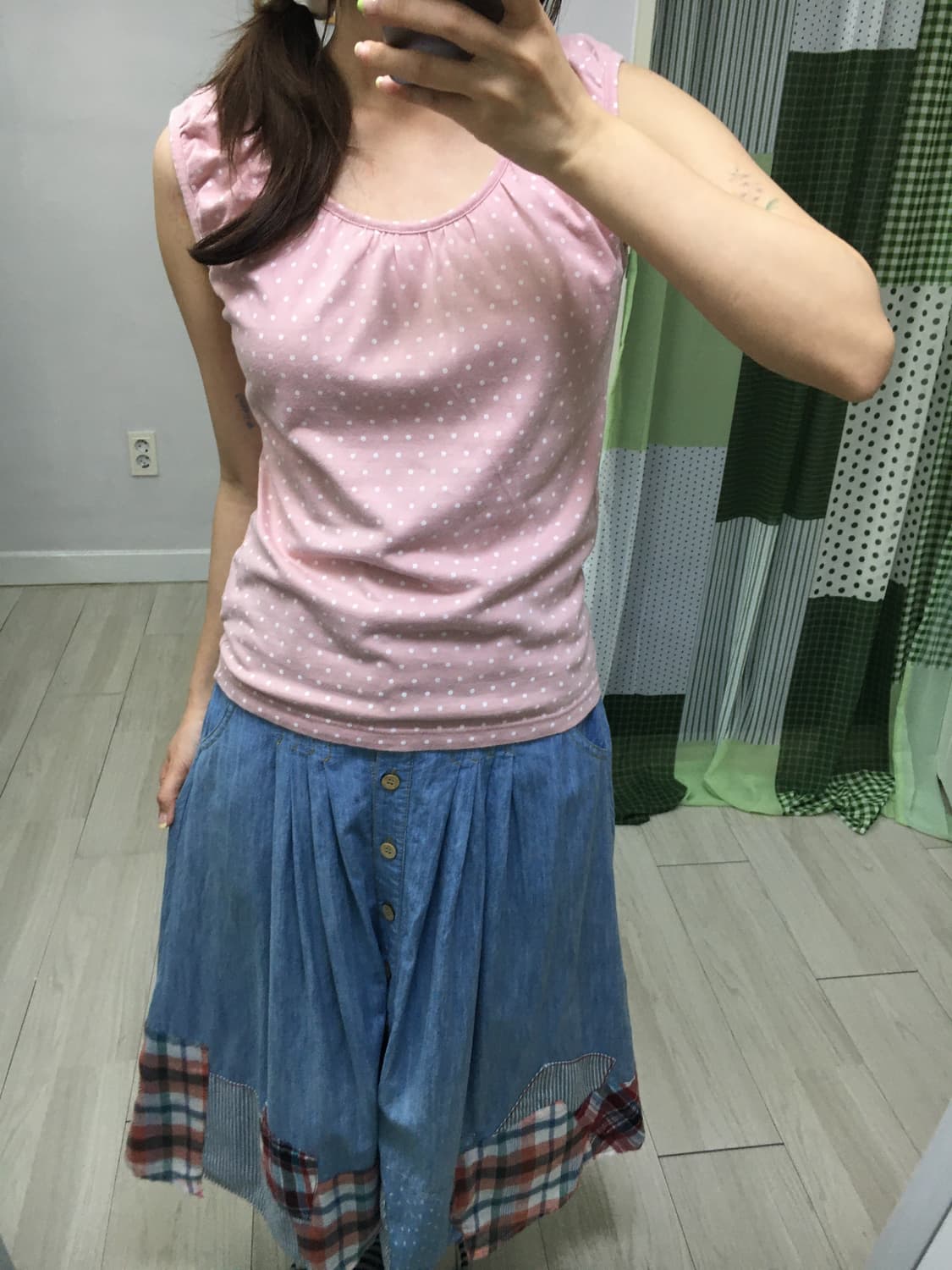 핑크 도트 슬리브리스 상품이미지9