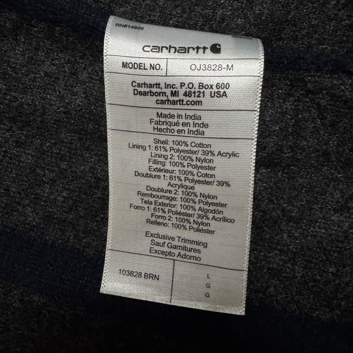 칼하트US 디트로이트 현행 자켓 브라운 상품이미지4