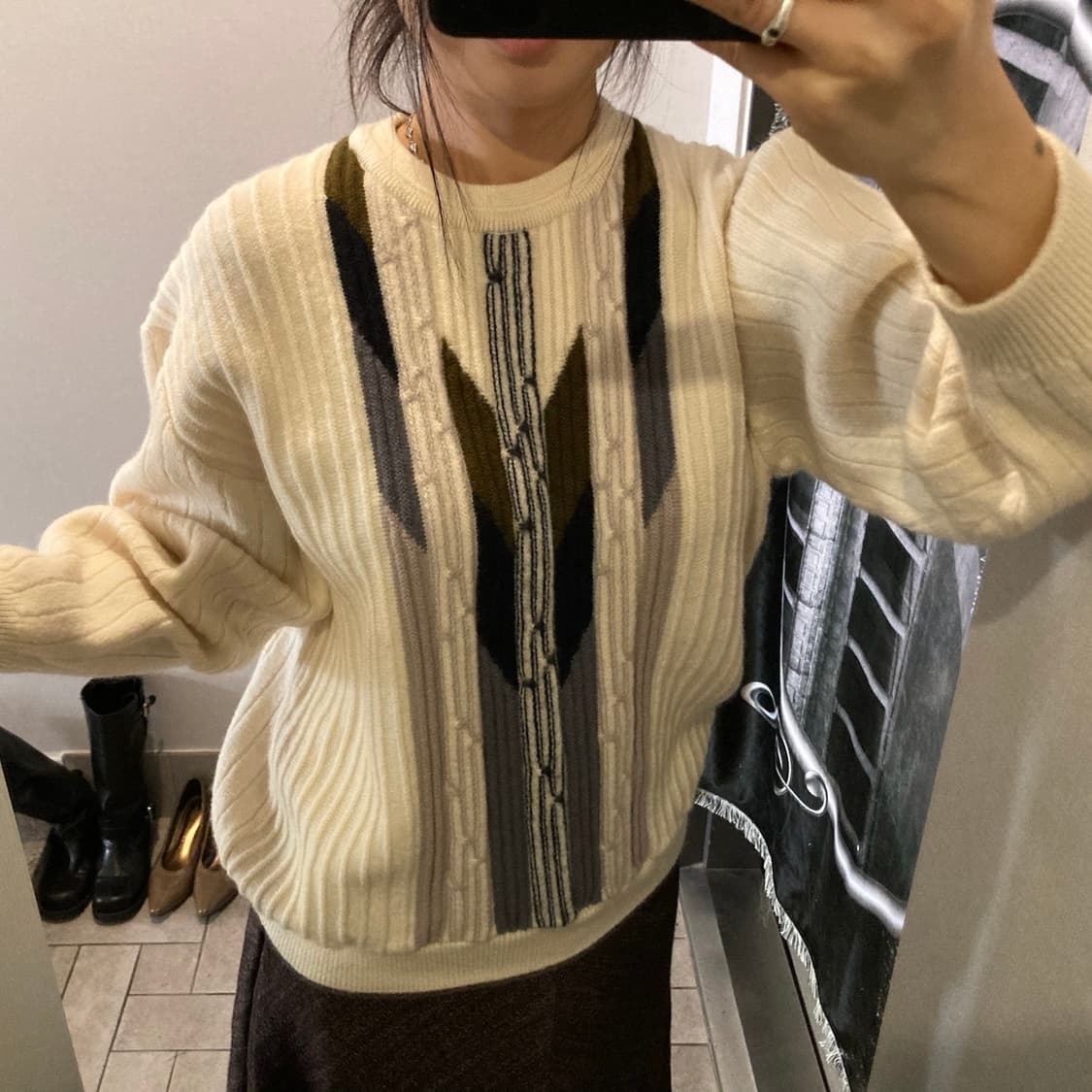 포인트 긴팔 니트 상품이미지2