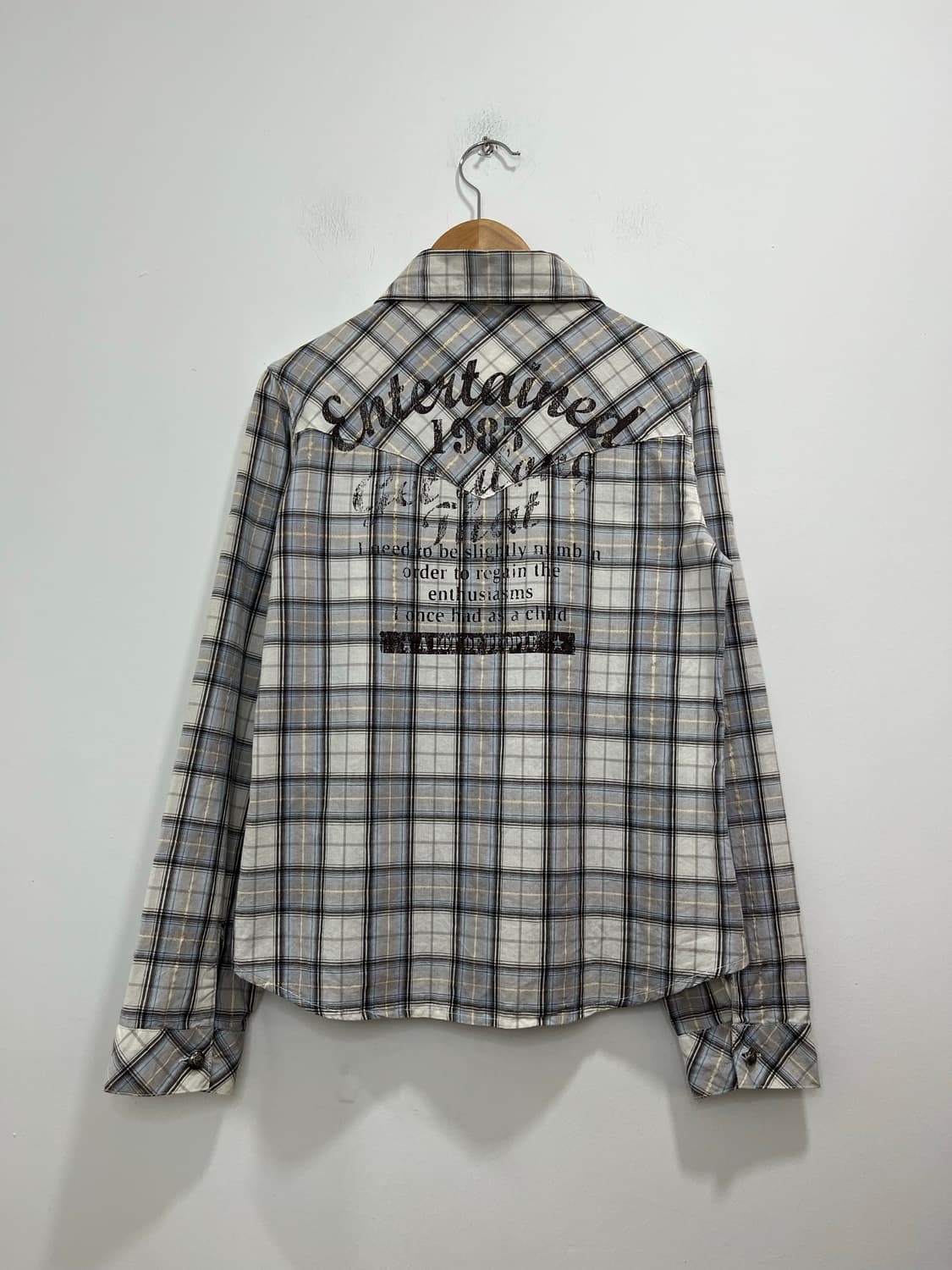 락펑크 웨스턴  양각 버튼 포켓 체크 셔츠 상품이미지6