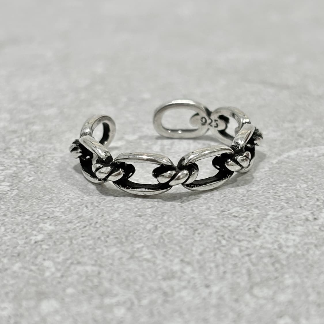 Oribell 오벌링 링크 925 스털링 실버 미니멀 오픈링 반지 상품이미지4