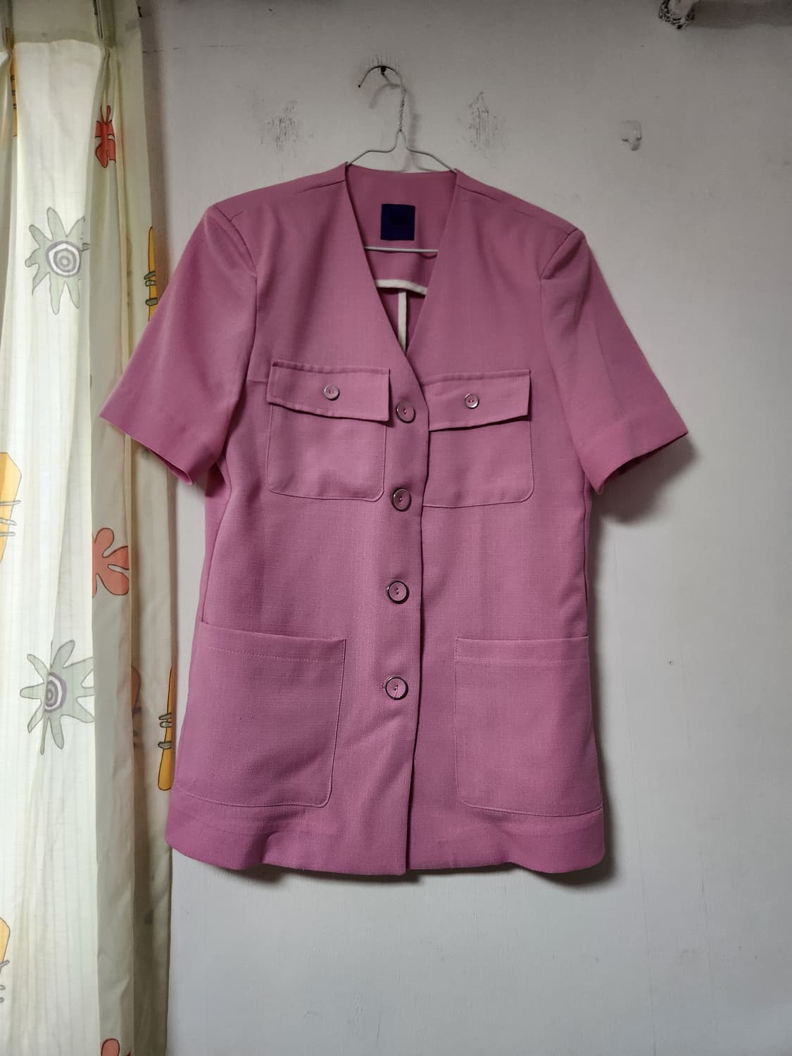 무대복 이벤트용 핑크 반팔 포켓 자켓 66~77 상품이미지1