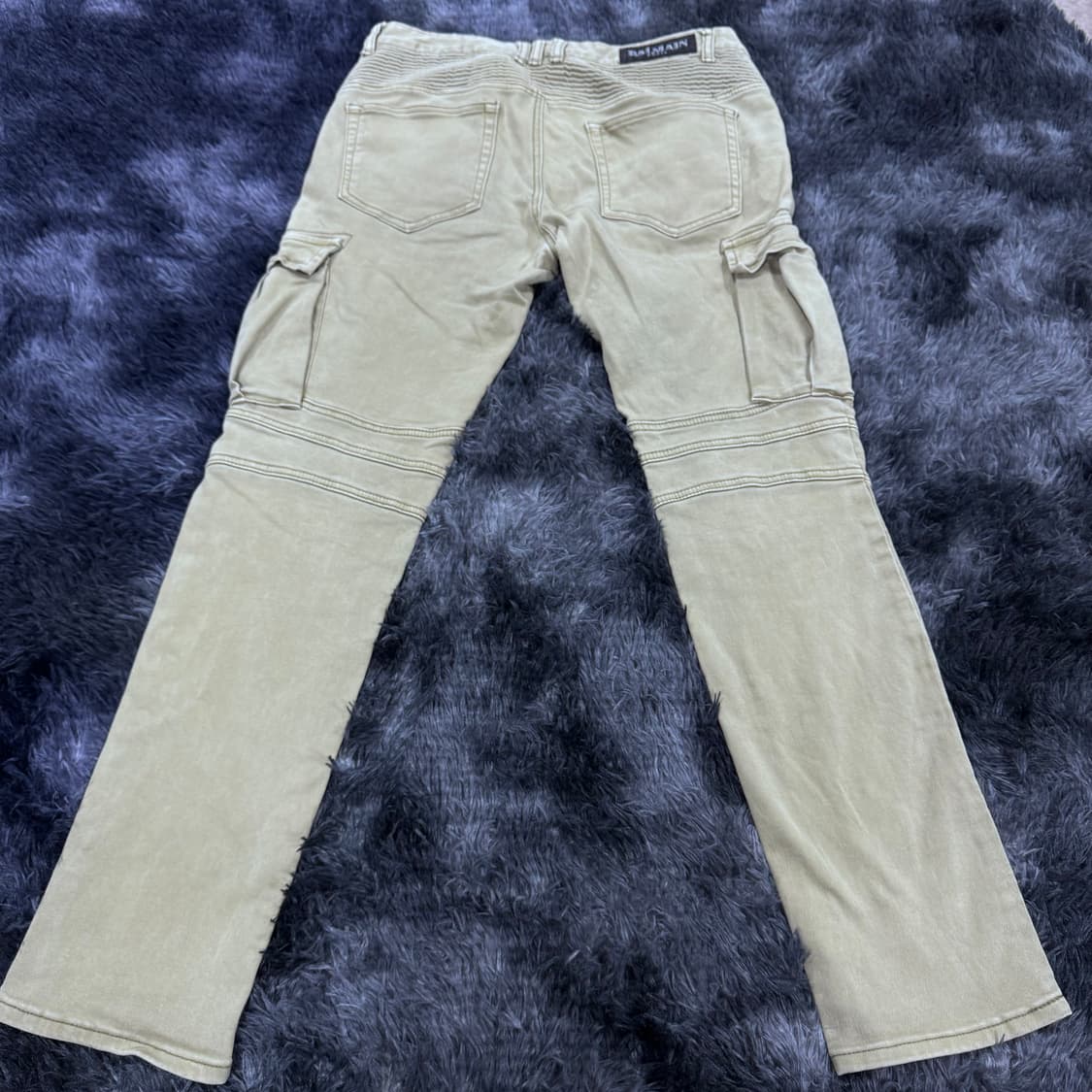 투티/0101 발망 바이커 지퍼 베이지 카고 데님 팬츠 상품이미지2