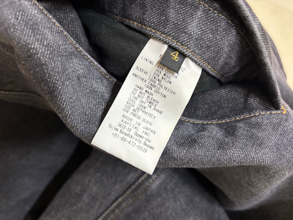 캐피탈 14온즈 데님 티백 드리즐러 자켓 블랙 키나리 4사이즈 상품이미지4
