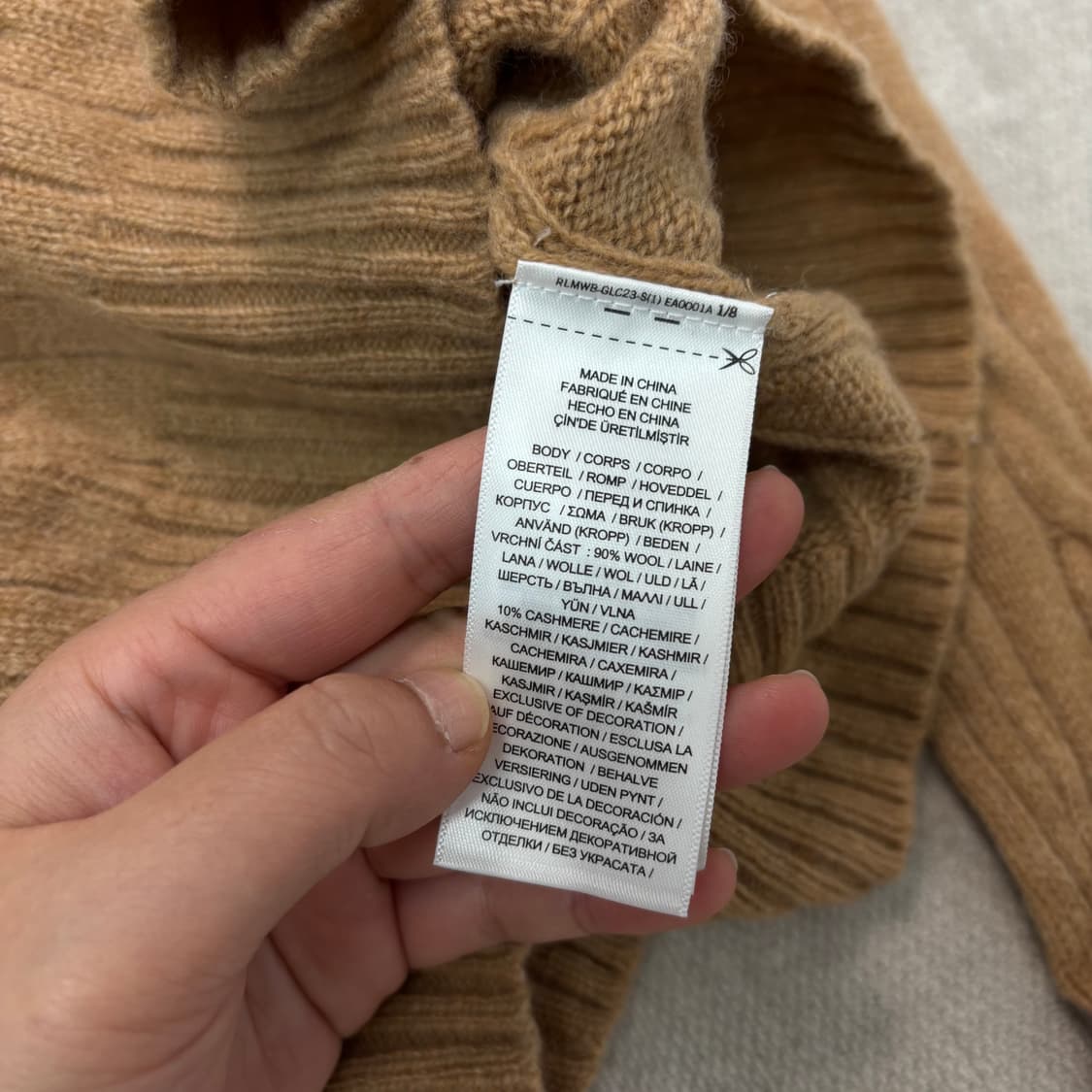 W 90 폴로 랄프로렌 신형라벨 램스울 꽈배기 니트 상품이미지5