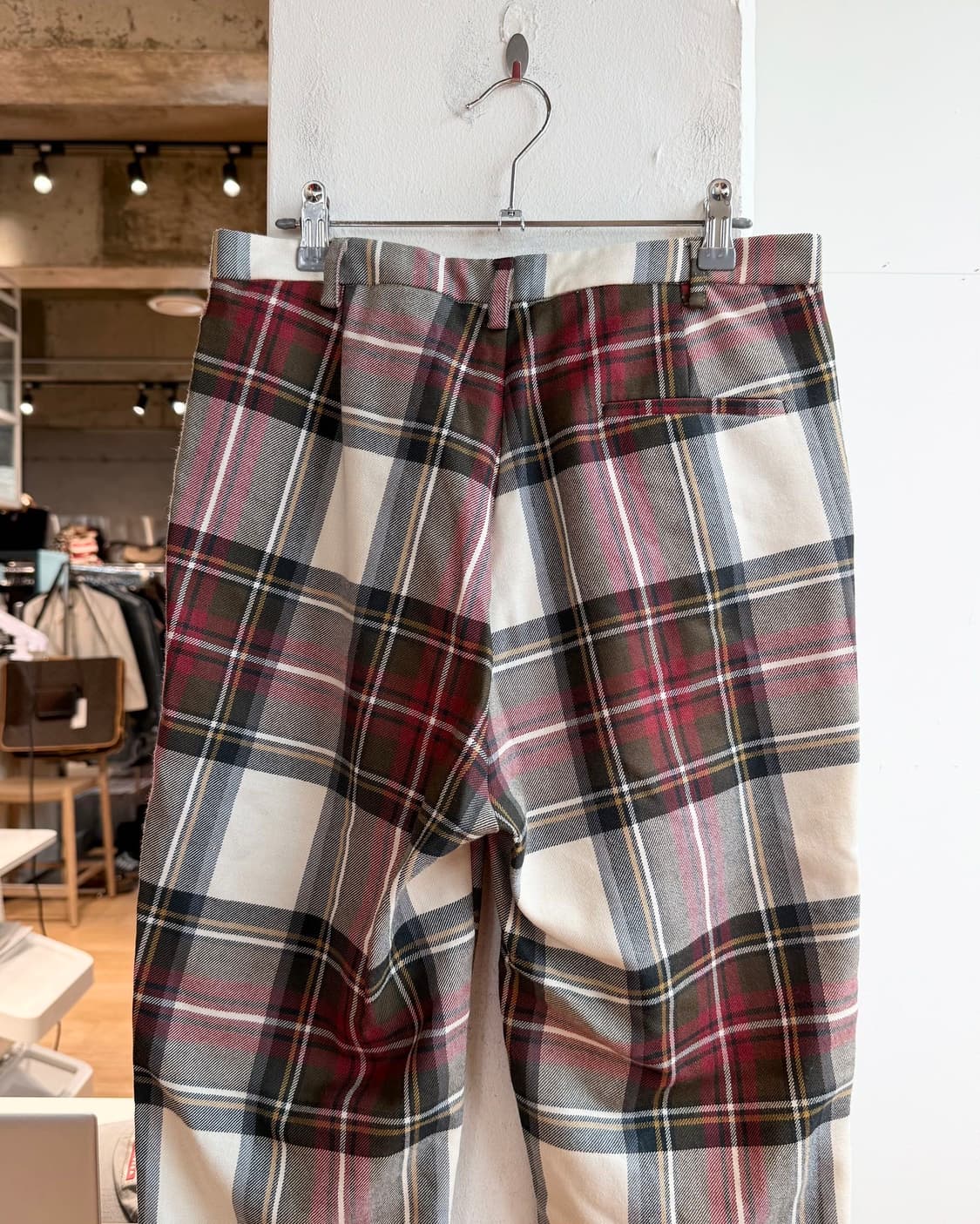 비비안 웨스트우드 레드 그린 체크 슬랙스 팬츠  상품이미지5