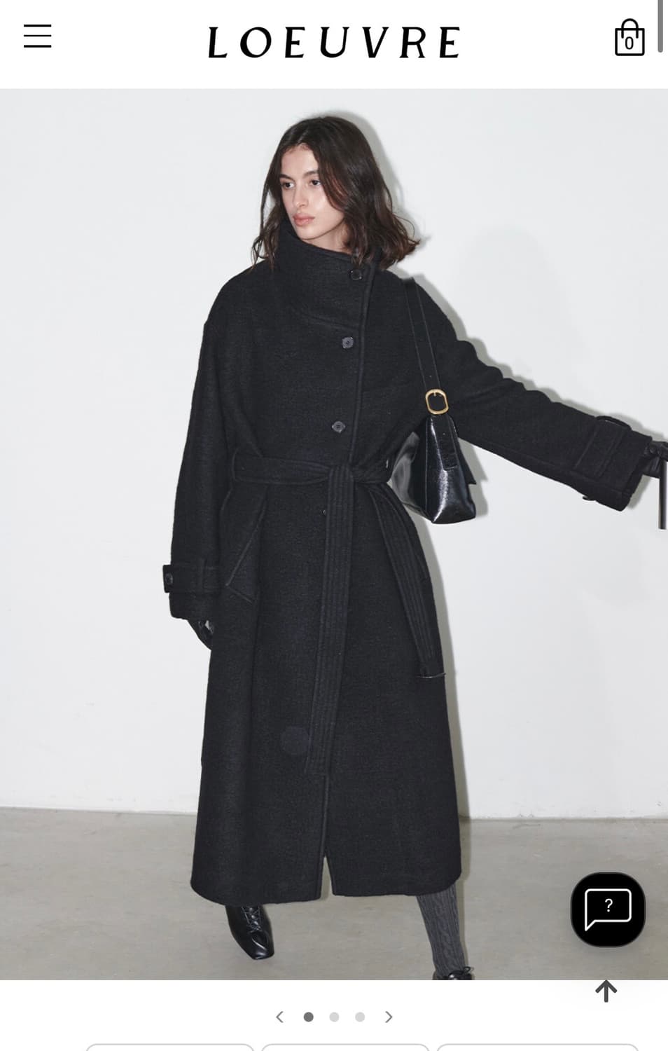 루에브르 벨티드 하이넥 롱 코트 상품이미지1