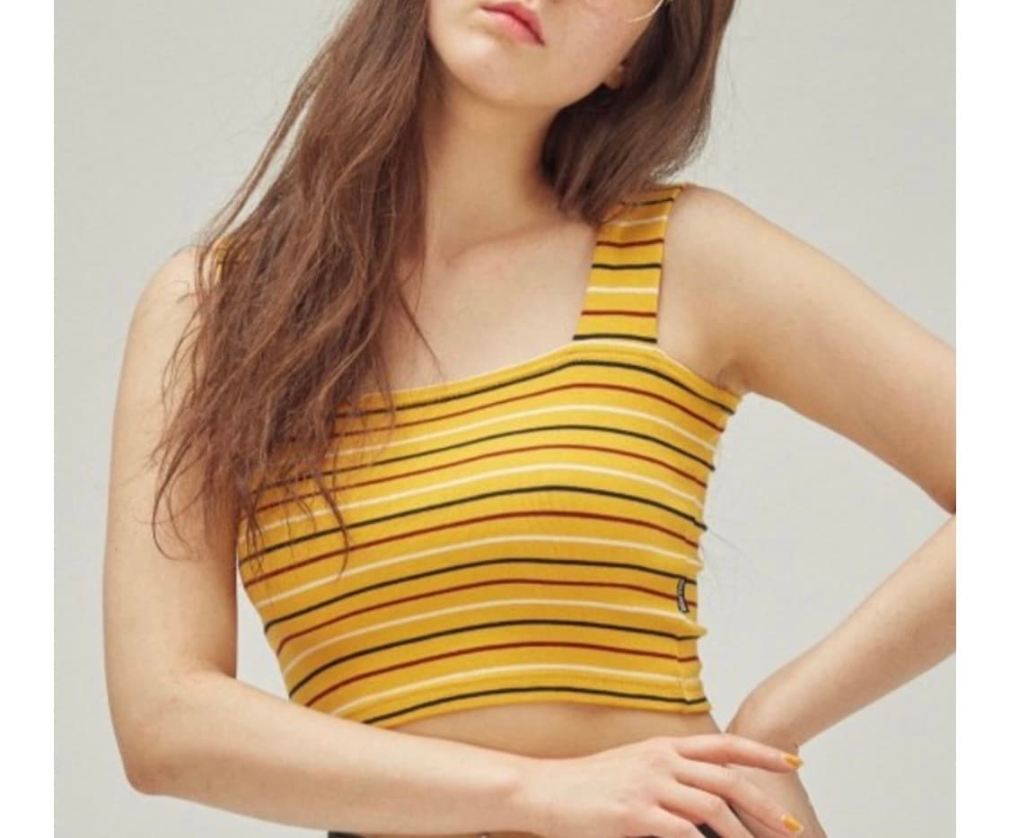 스컬프터 레이블드 탱크탑 옐로우 상품이미지1