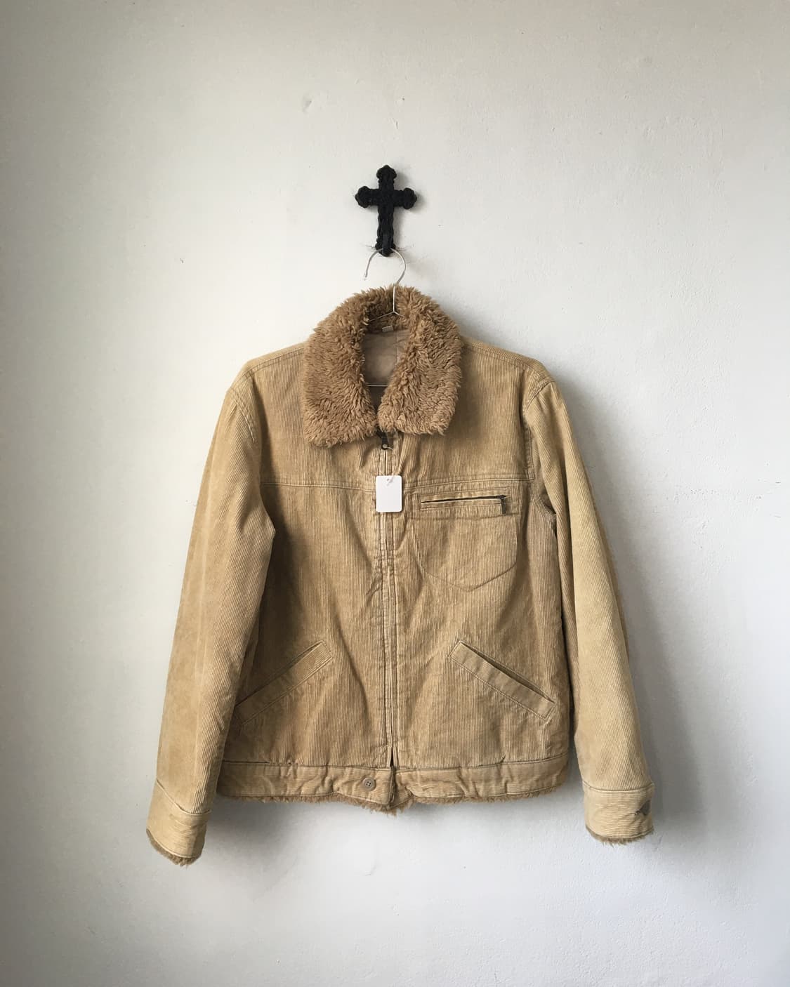 Fake fur collar corduroy jacket 상품이미지2