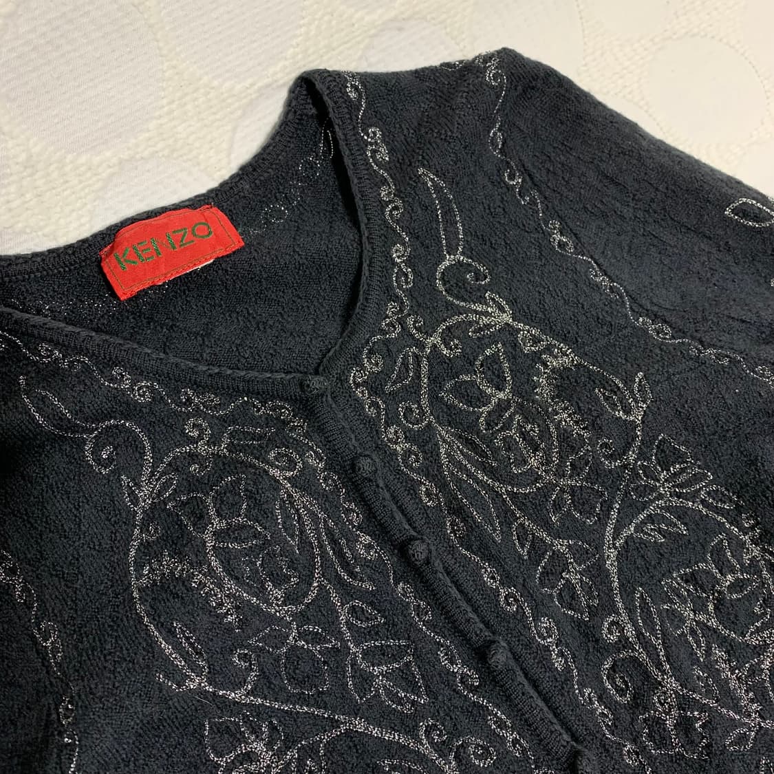 Kenzo 실버 스레드 위빙 디테일 니트 가디건 상품이미지5