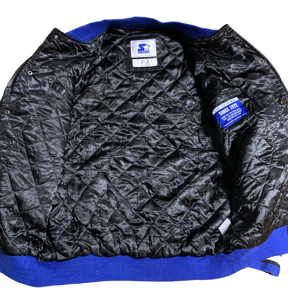 [XL]90s Starter Bulls Satin Jacket Black 상품이미지5