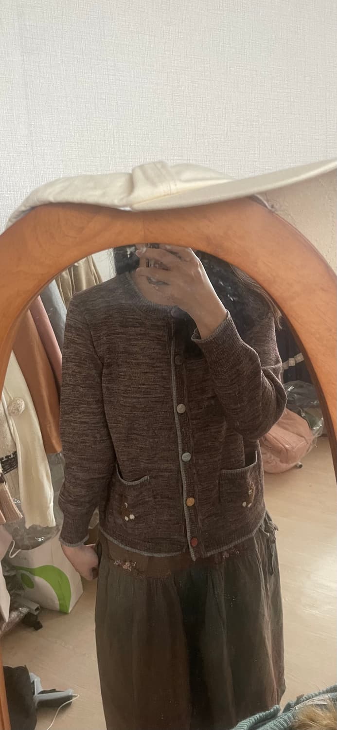 모리걸 빈티지 곰돌이 브라운 가디건 스커트 set🐻🤎 상품이미지9