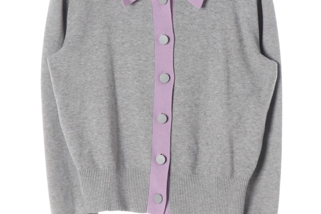 올리브데올리브 배색 카라 니트 가디건 89 상품이미지4