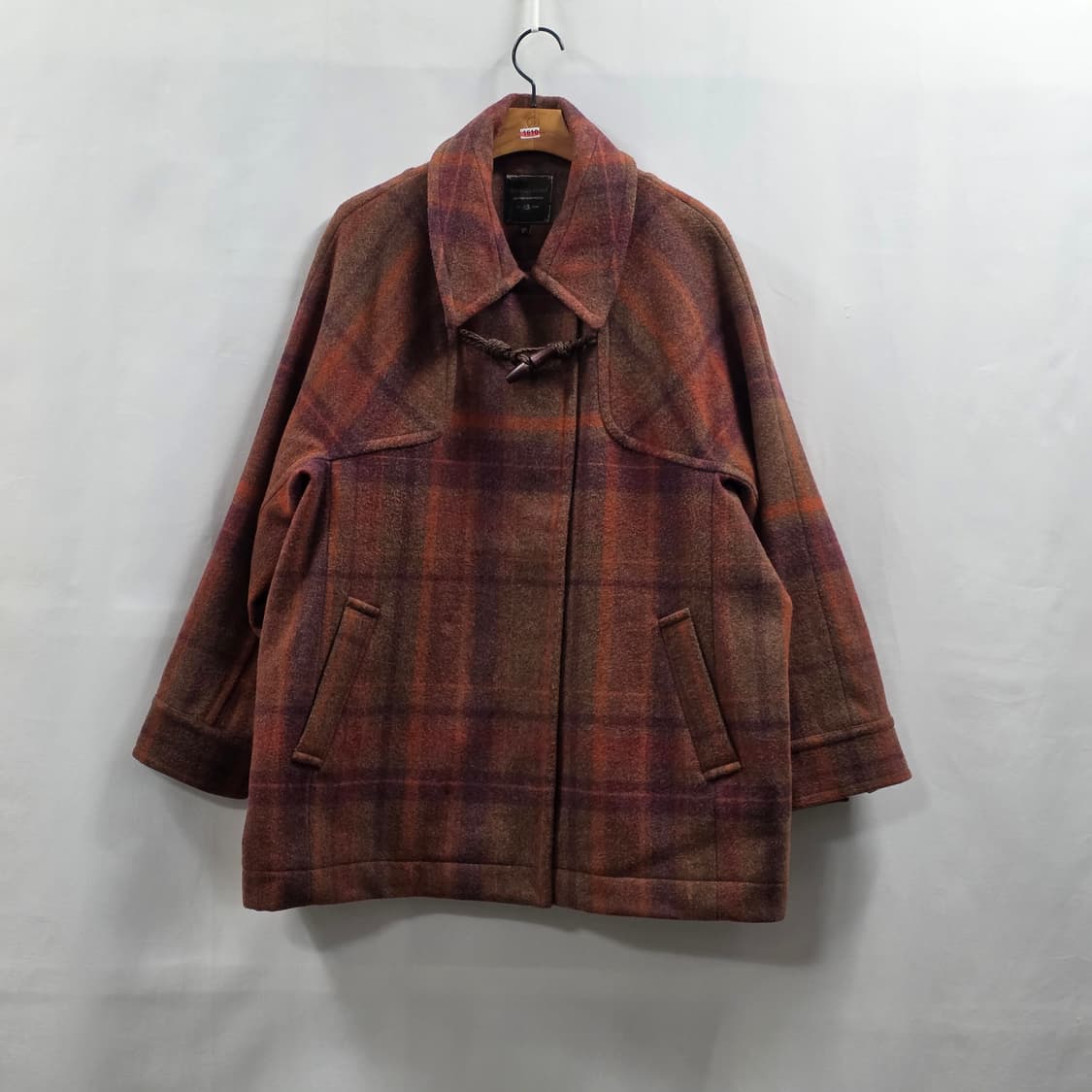 1610 Thursday Island 써스데이아일랜드 울 체크 하프코트 상품이미지1