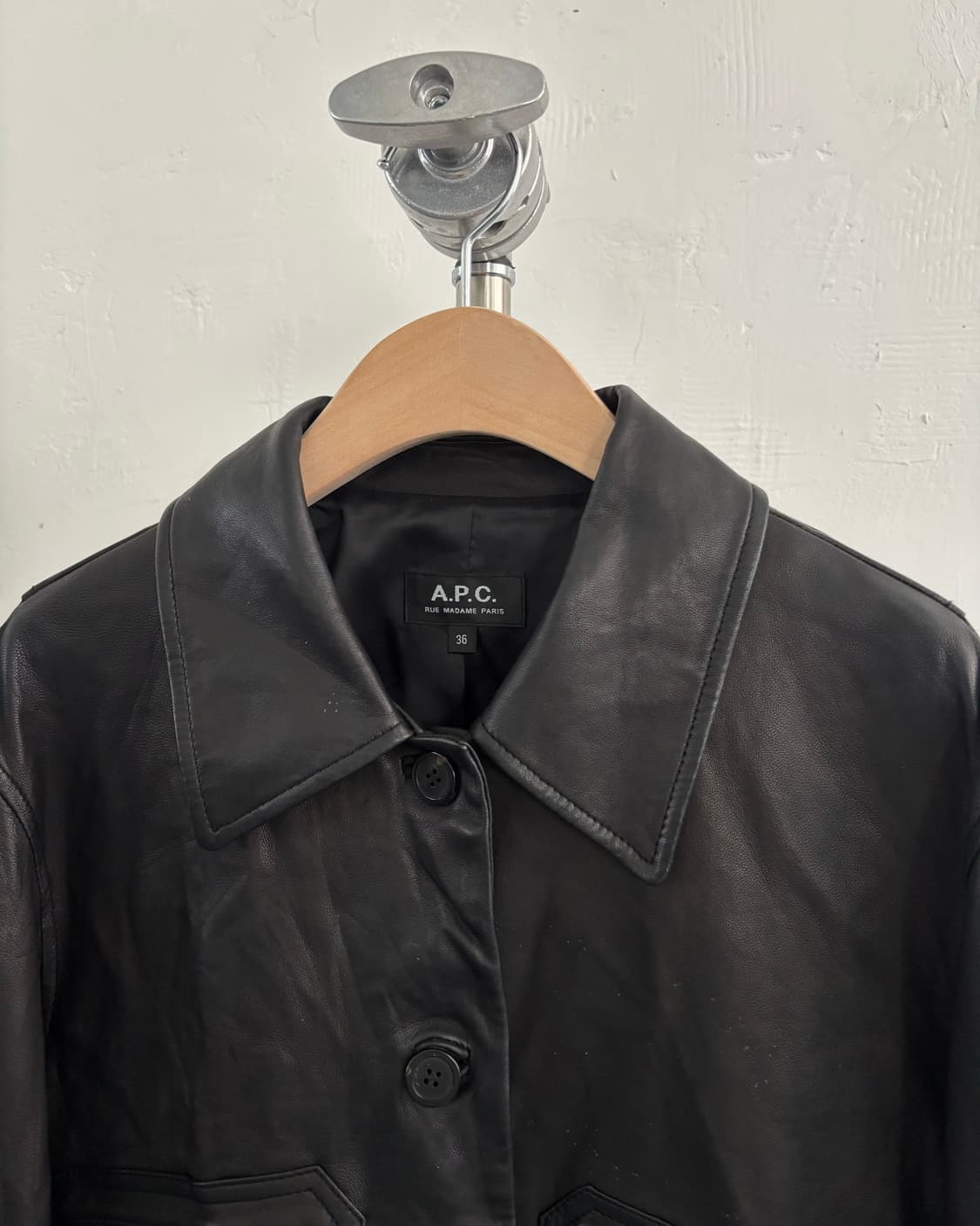 A.P.C. 아페쎄 크롭 블랙 레더 자켓 상품이미지7