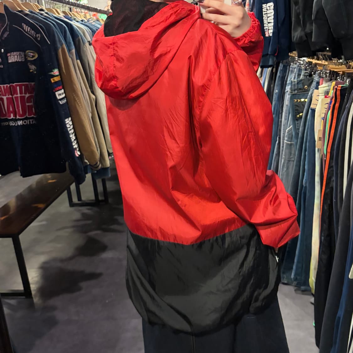 [IM] Nike 나이키 투톤 후드 바람막이 레드 블랙 상품이미지5