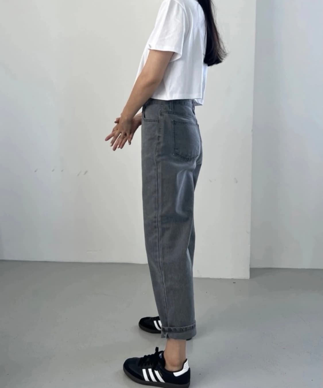 깔량)피그먼트 워싱진 진그레이 55사이즈(새상품) 상품이미지7