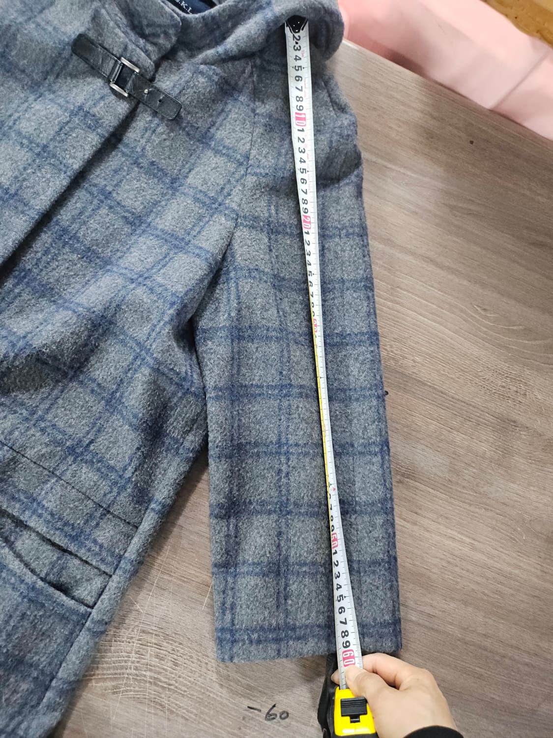 앤디스클라인  체크 울 알파카 코트  M 상품이미지9