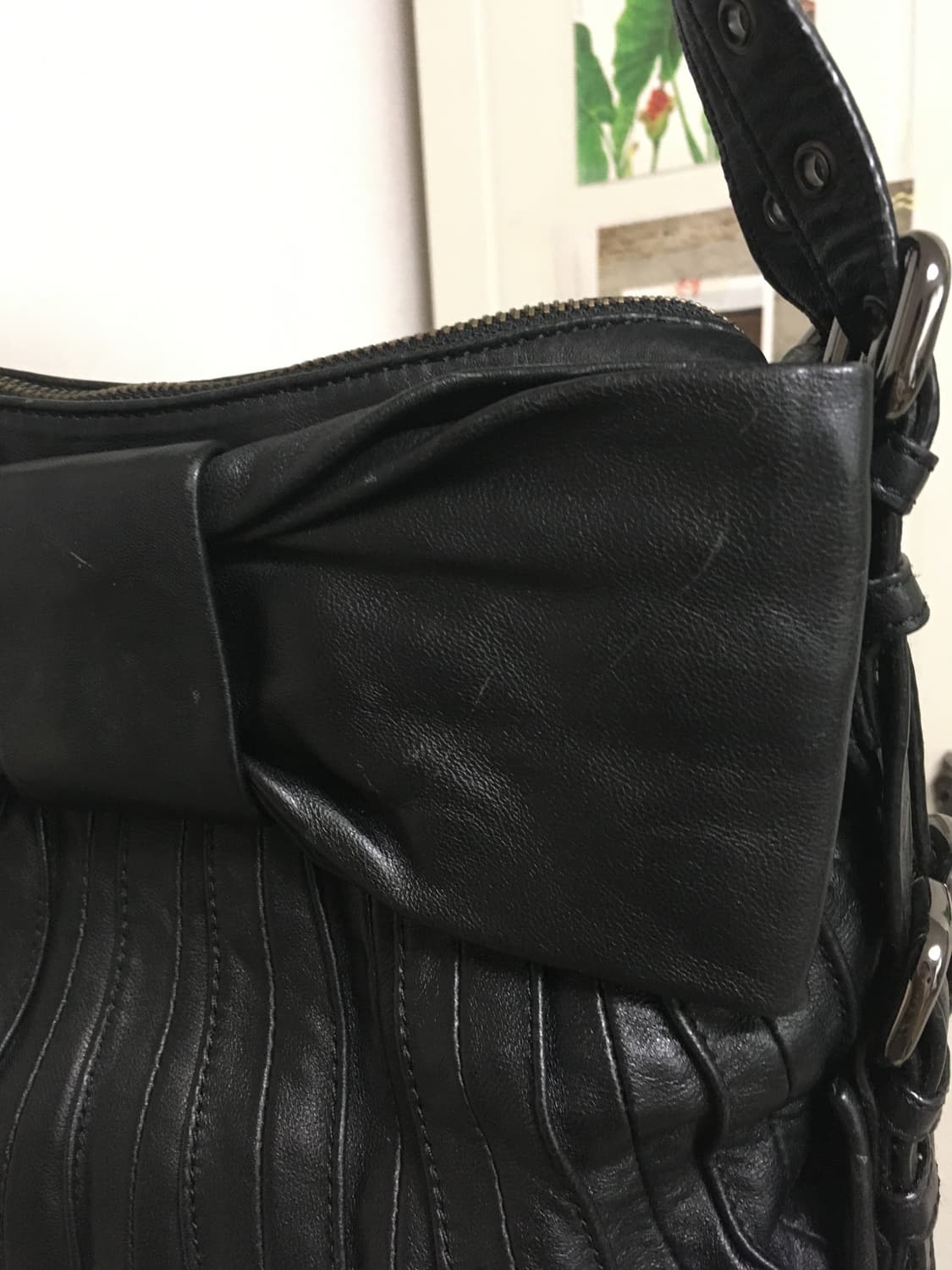 빈티지 가죽 왕리본 숄더백 대장긱시크y2k 히메갸루로걀오네달천 핀터깔 상품이미지6