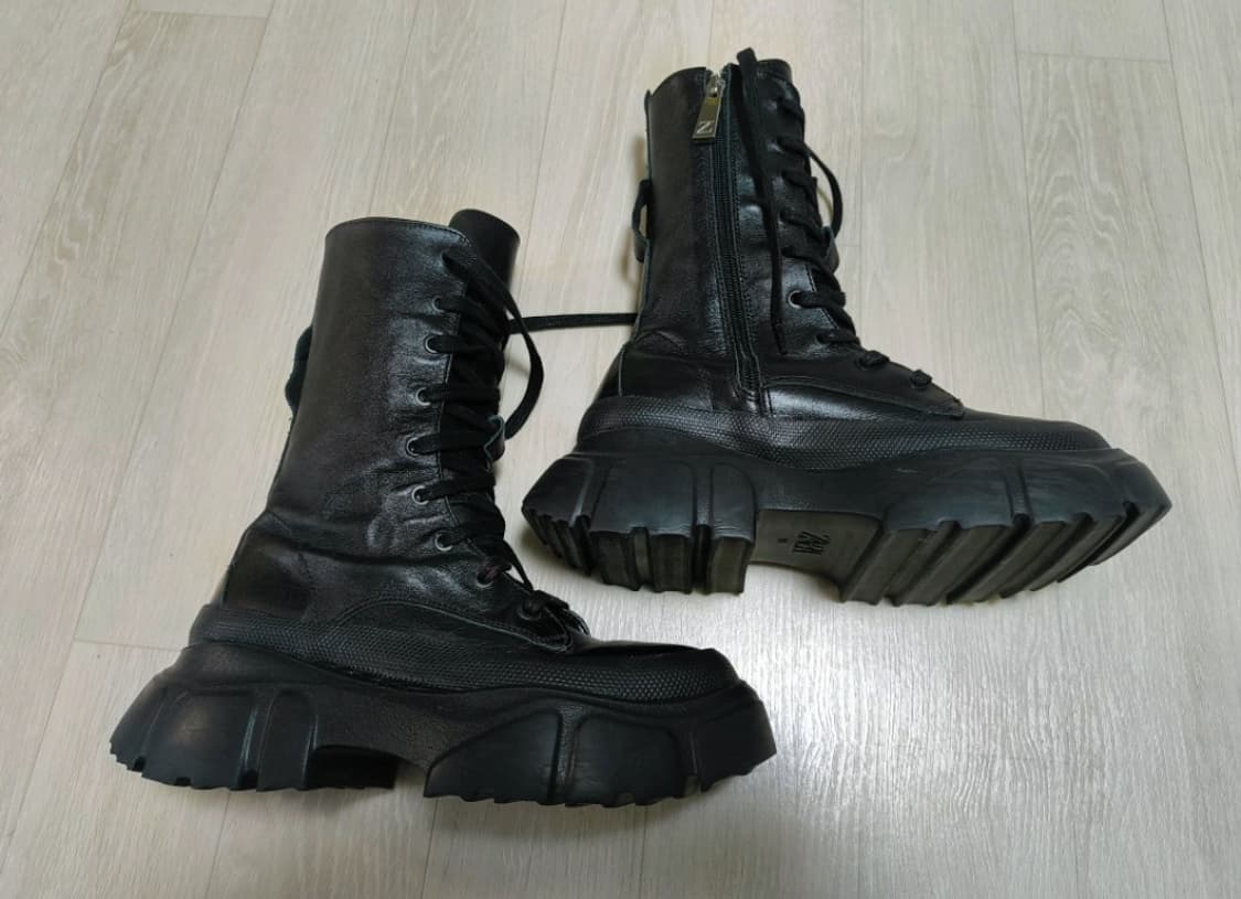 자라 로우힐 러그솔 가죽 부츠 상품이미지7