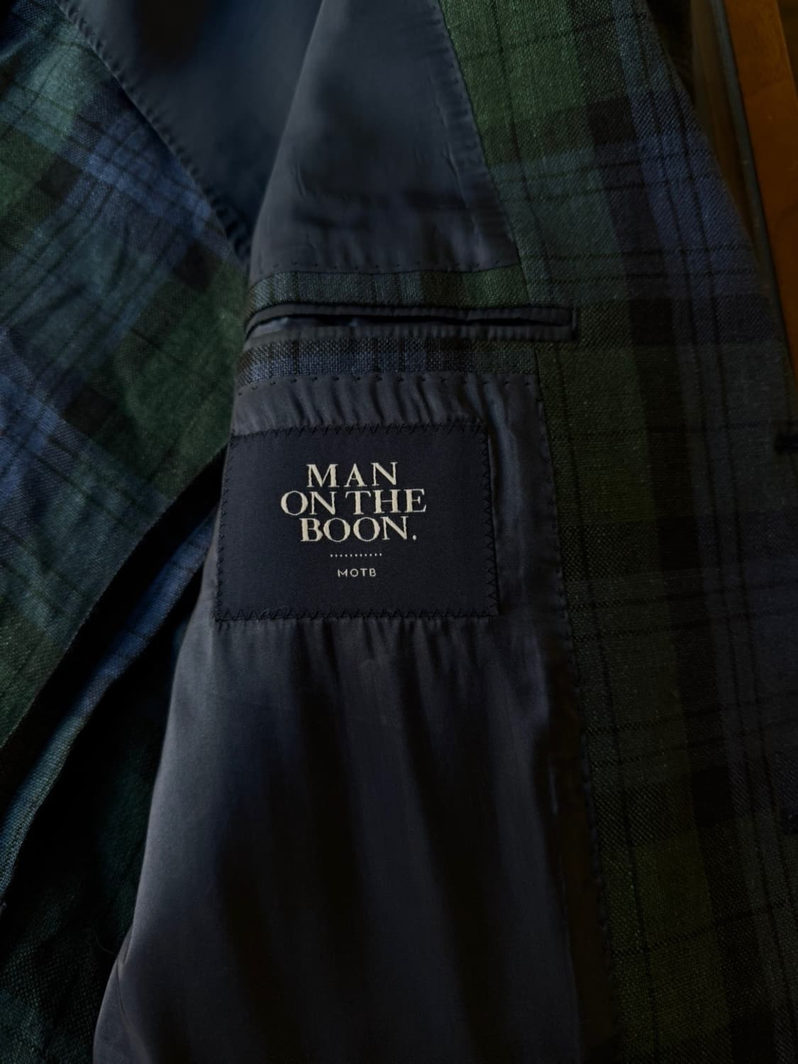 맨온더분 아이리쉬 리넨 블랙와치 테일러드 자켓 100 상품이미지7
