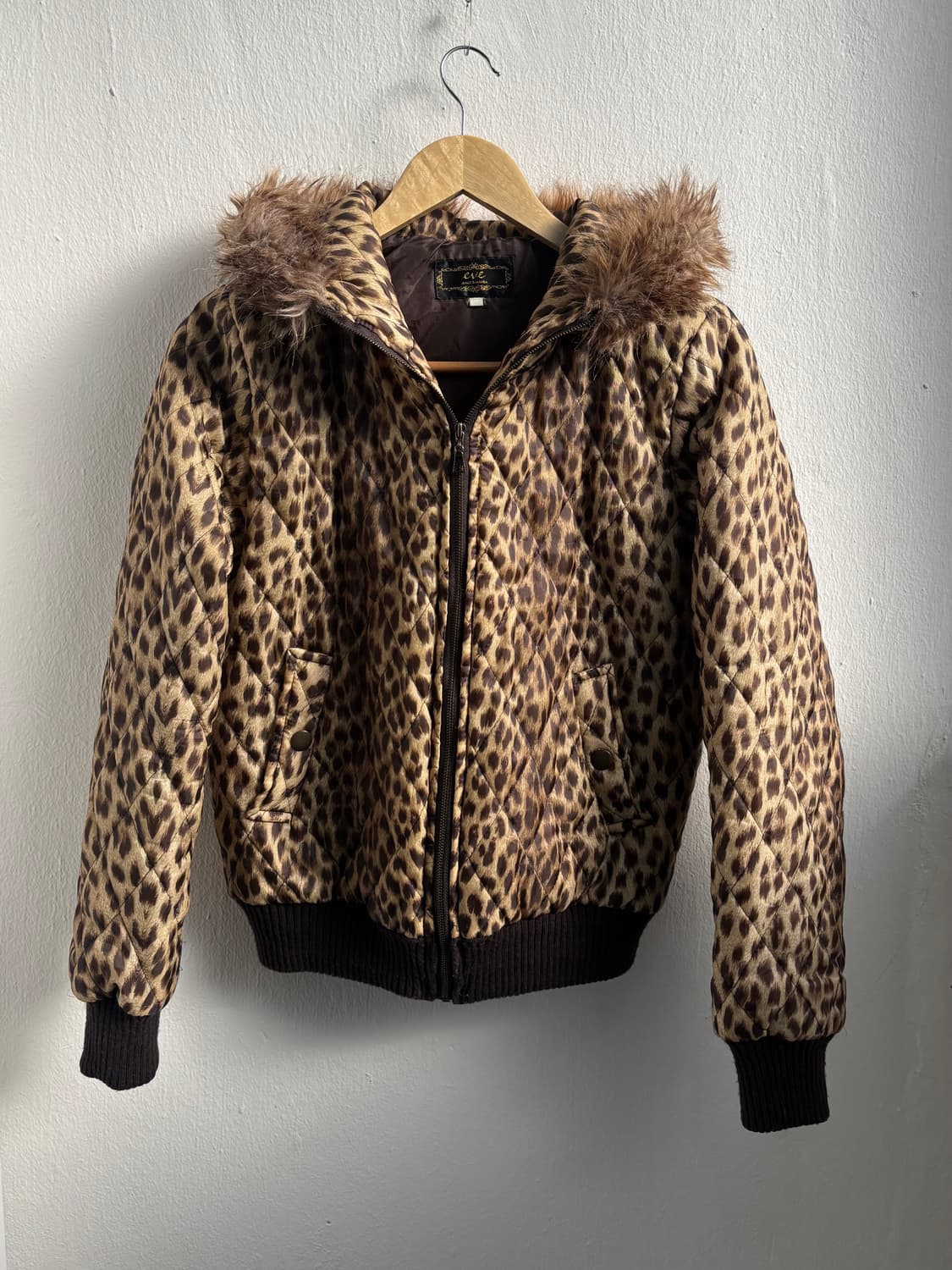 Vintage Leopard Fur Hood Jacket 상품이미지1