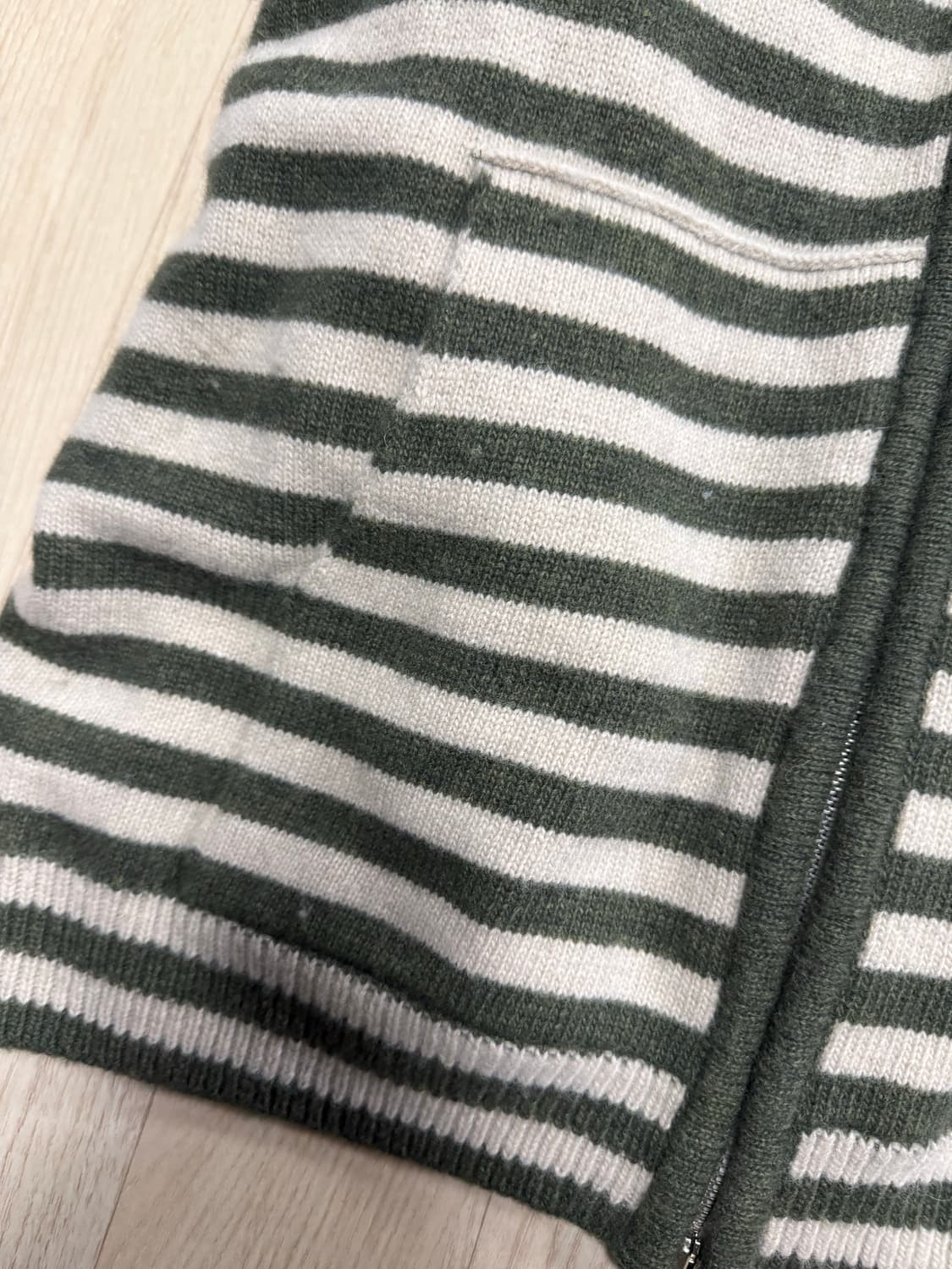 슬로우애시드 니트 후드집업 - 카키 S 상품이미지5