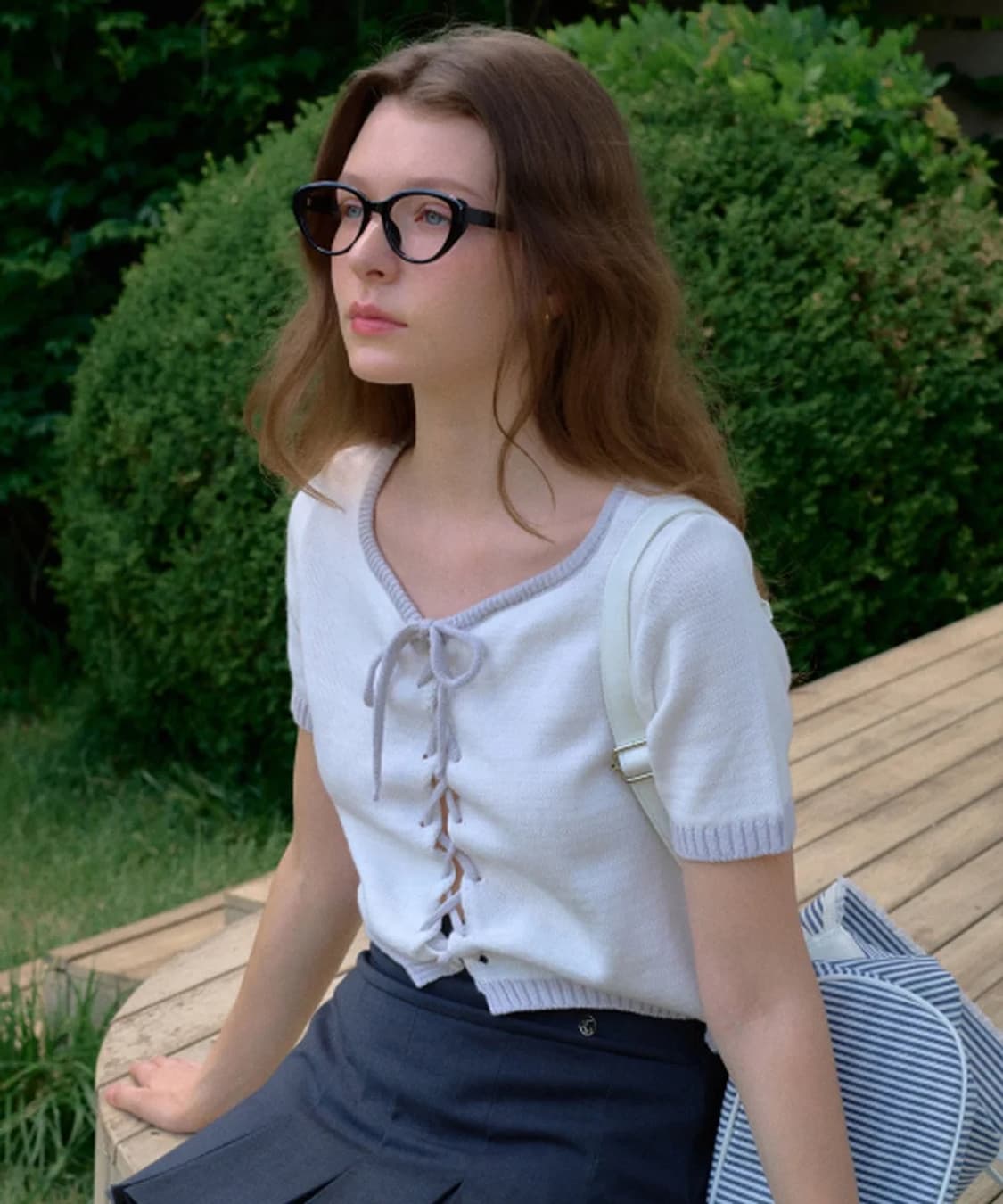 레터프롬문 튤립 라인 아일렛 가디건  상품이미지2