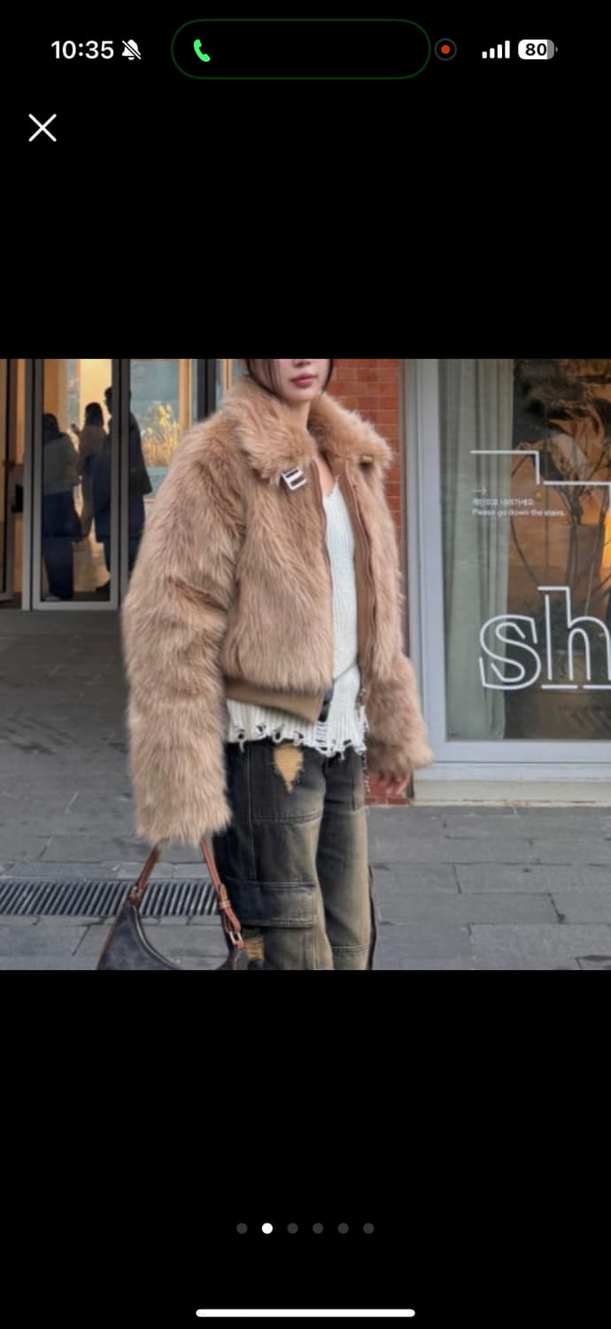 글로니 퍼 자켓 Glowny Livan Fur Jacket Camel 상품이미지3