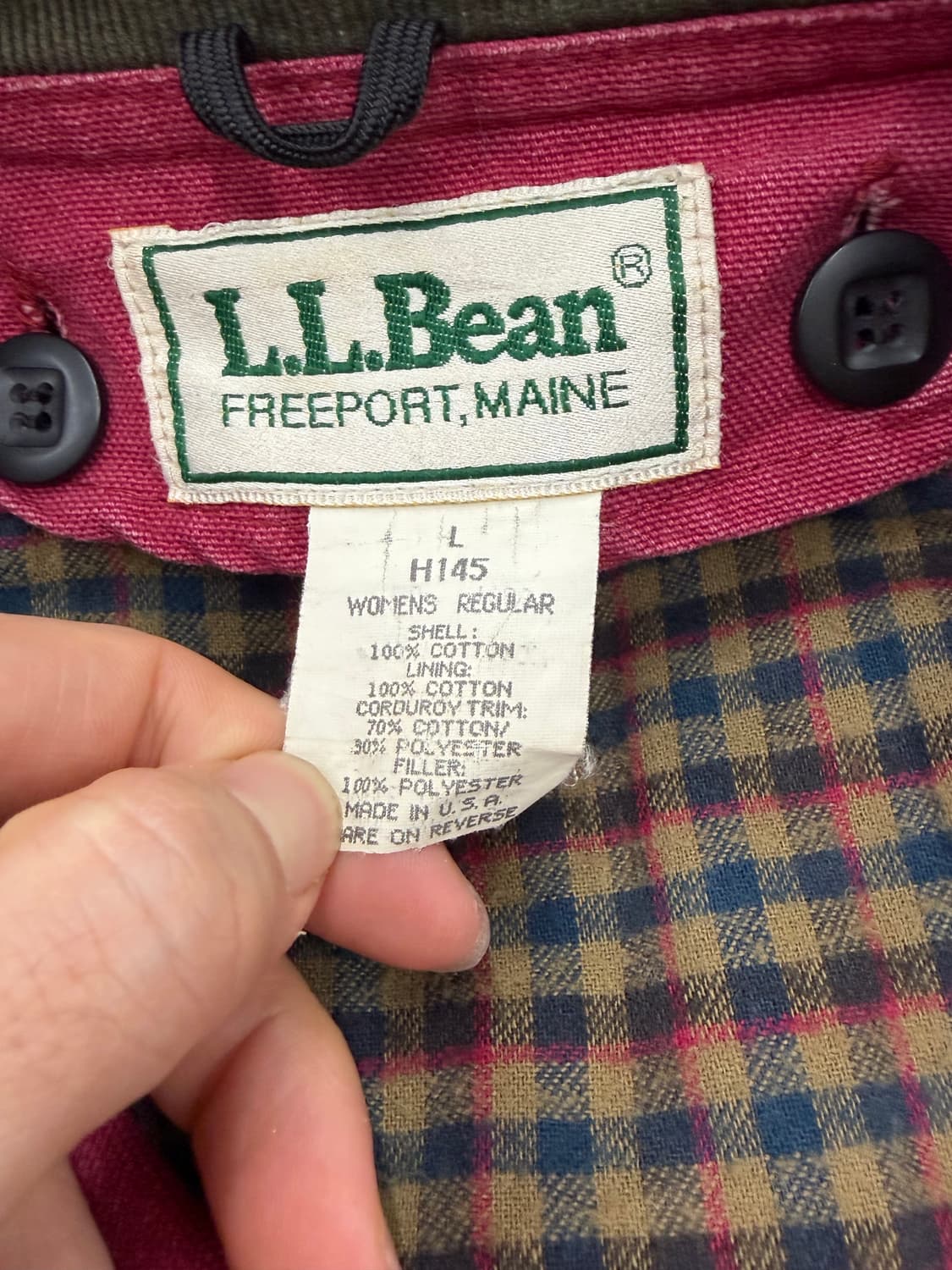 90s 엘엘빈 L.L.Bean 버건디 헌팅 자켓 상품이미지7