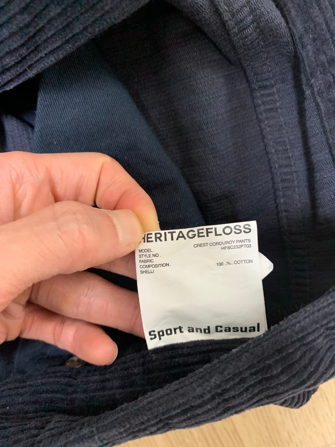 (L)헤리티지플로스 코듀로이팬츠 네이비 판매 상품이미지3