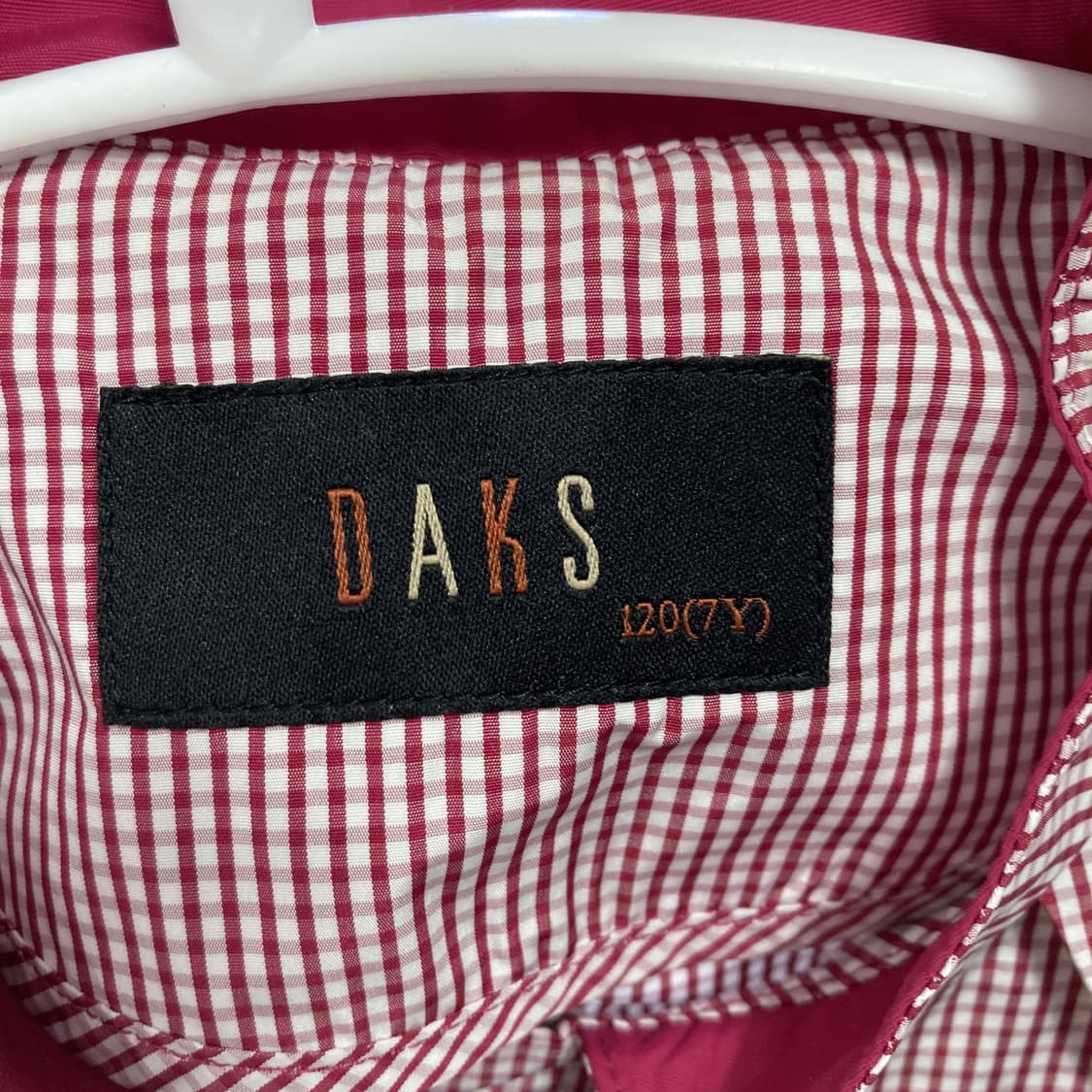 닥스 키즈 바람막이자켓 체크 120 7Y  상품이미지3