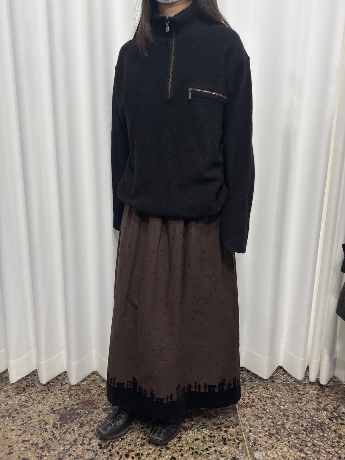 samansa mos2 dot design long skirt 상품이미지4