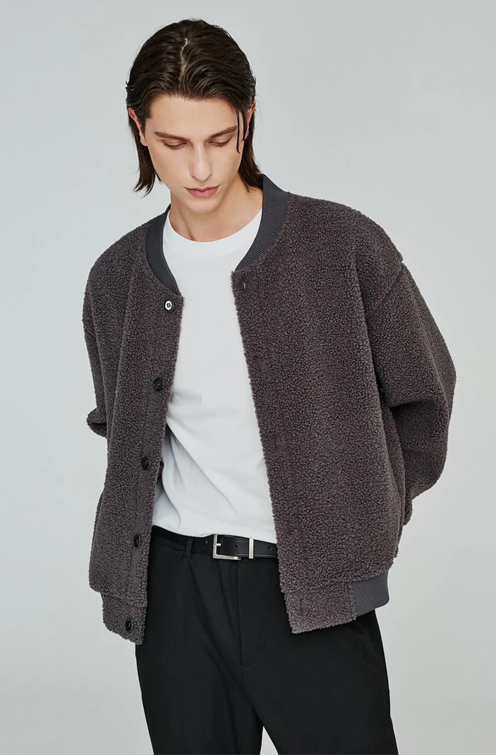 더니트컴퍼니 플리스 후리스 스타디움 점퍼 차콜 그레이 L 상품이미지1