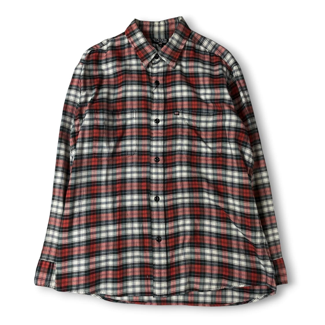 폴로 진스 랄프로렌 오렌지 블루 화이트 체크 투포켓 긴팔 셔츠 95 상품이미지1