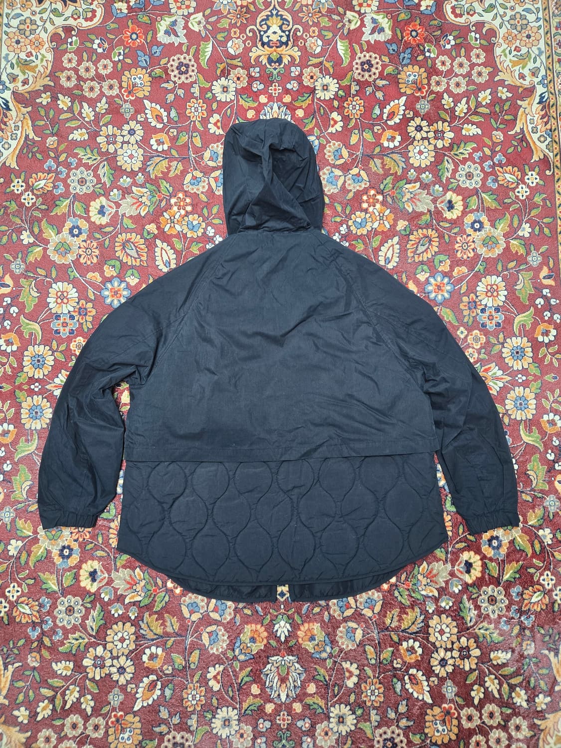 자라(ZARA) 후드 퀼팅 레이어드 자켓  오버핏(블랙 / L) 상품이미지4