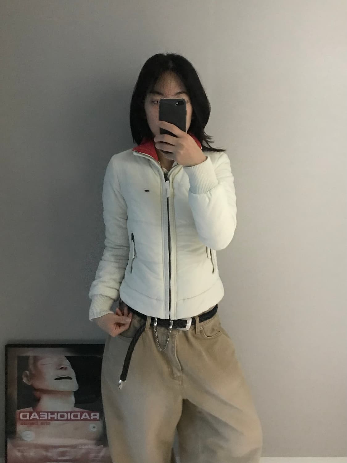 타미힐피거 가슴로고 화이트 숏패딩 상품이미지2