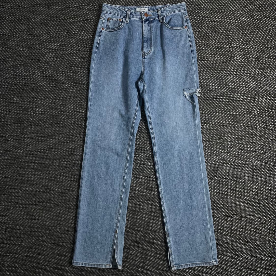 빈티지 우먼스 디스트로이드 슬림 데님 팬츠o 3648 상품이미지1