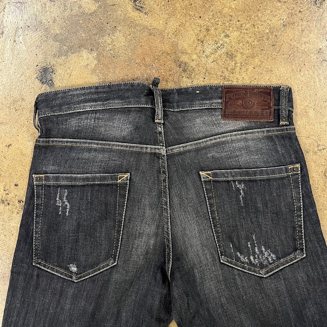 [정품/46] 디스퀘어드2 블랙 데미지 워싱 청바지 b19 상품이미지4
