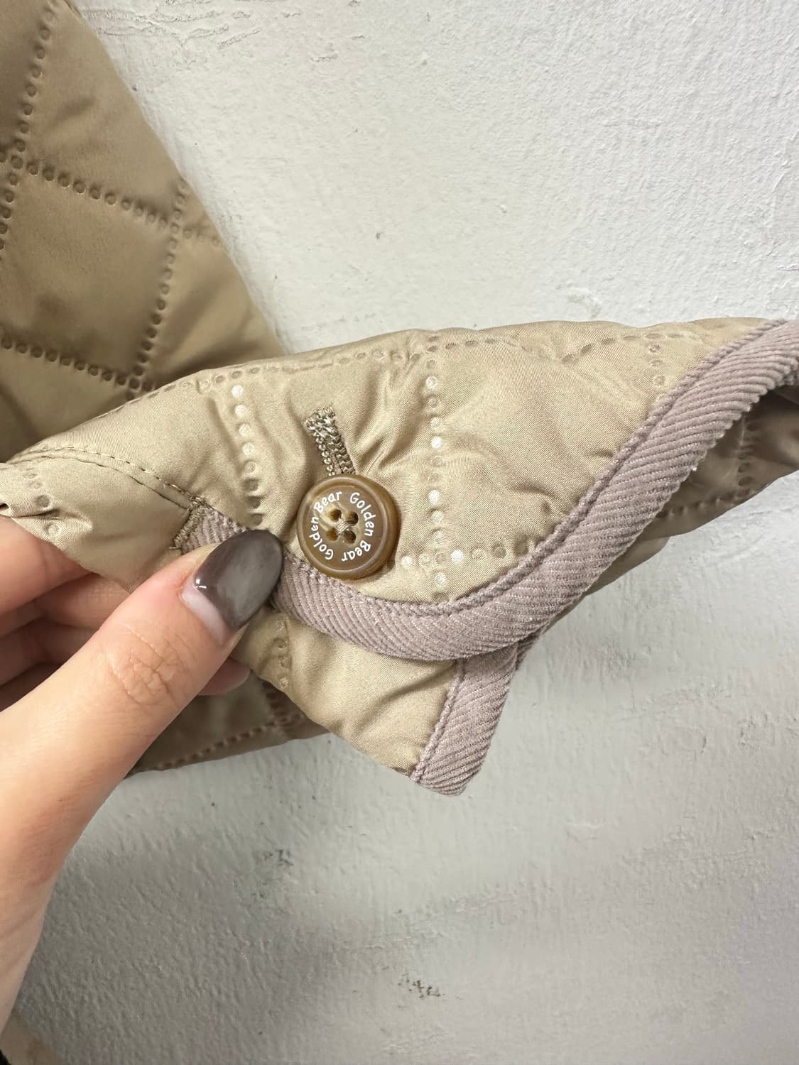 일본빈티지 골든베어 Golden Bear 베이지 안감 스웨이드퀼팅 자켓 상품이미지9